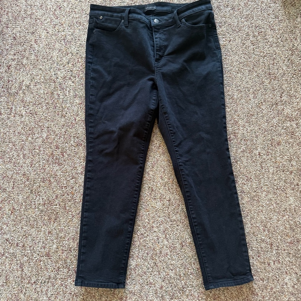 Talbots slim ankle black jeans 14p - Picture 2 of 9
